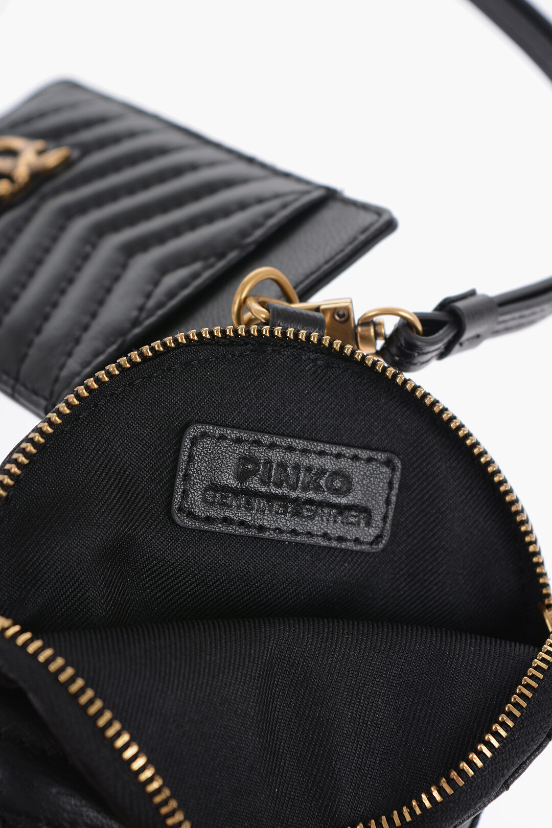 Pinko Quilted Leather Neck Card Holder women - Glamood Outlet