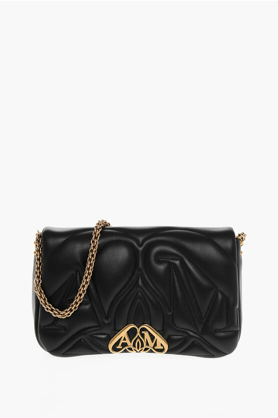 Alexander Mcqueen Quilted Leather The Seal Shoulder Bag In Black