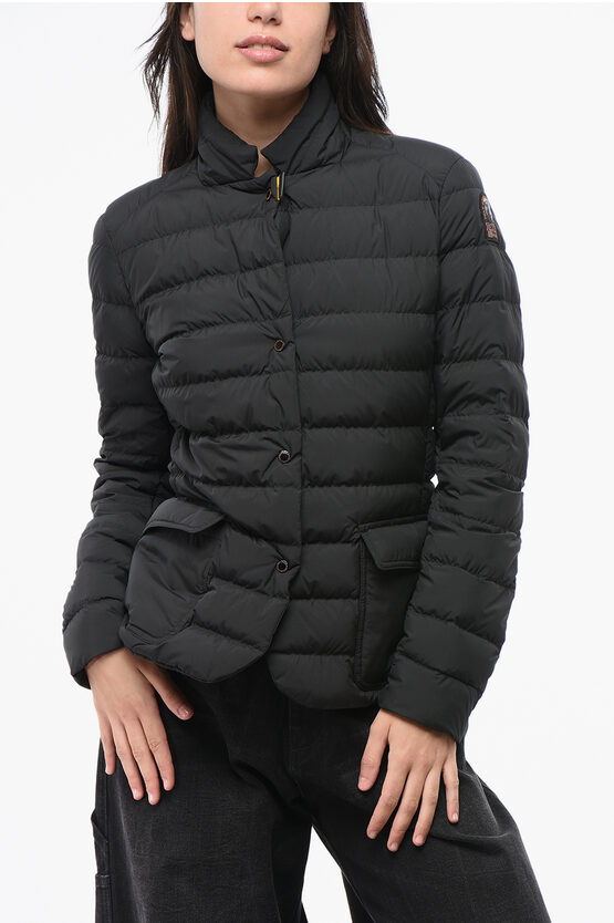Parajumpers Long-sleeved Quilted Down Jacket In Blue