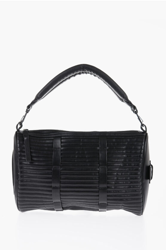 Shop Diesel Quilted Odd Shoulder Bag With Removable Shoulder Straps