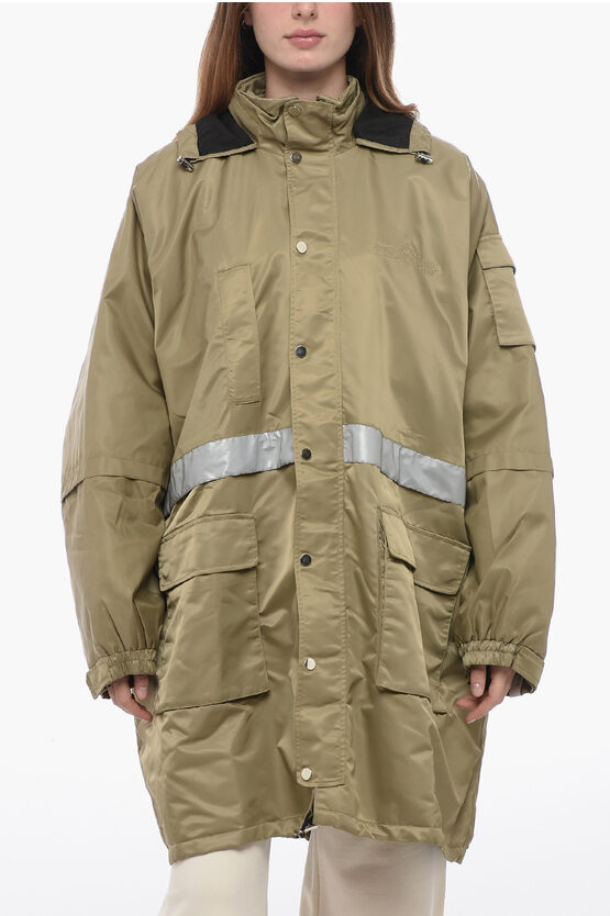 Shop Rokh Quilted Oversized Wind-breaker With Reflective Detail