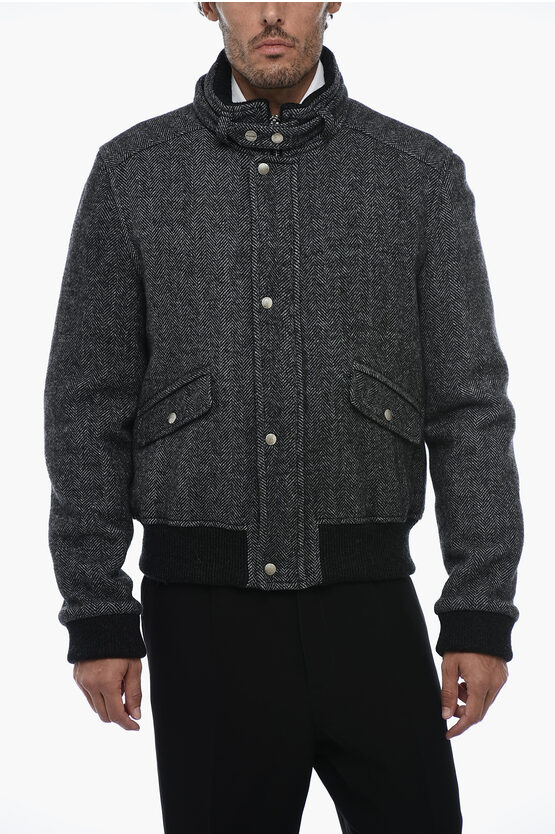 Shop Isabel Marant Quilted Peter Bomber Jacket With Herringbone Motif