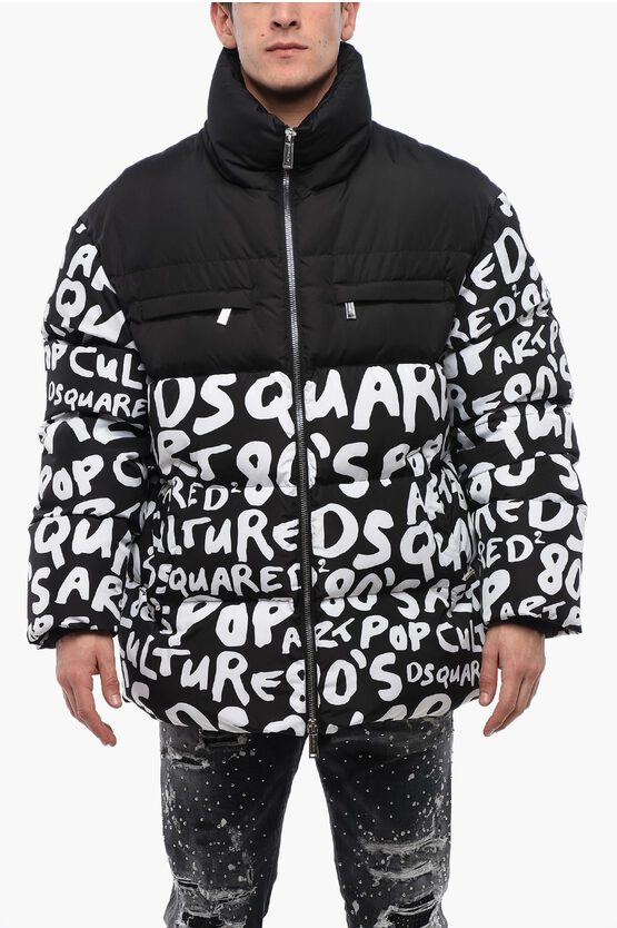 DSQUARED2 QUILTED POP 80' DOWN JACKET WITH LETTERING