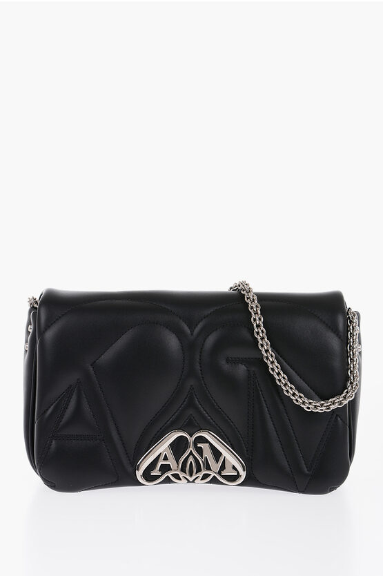 Shop Alexander Mcqueen Quilted Seal Bag With Removable Shoulder Strap