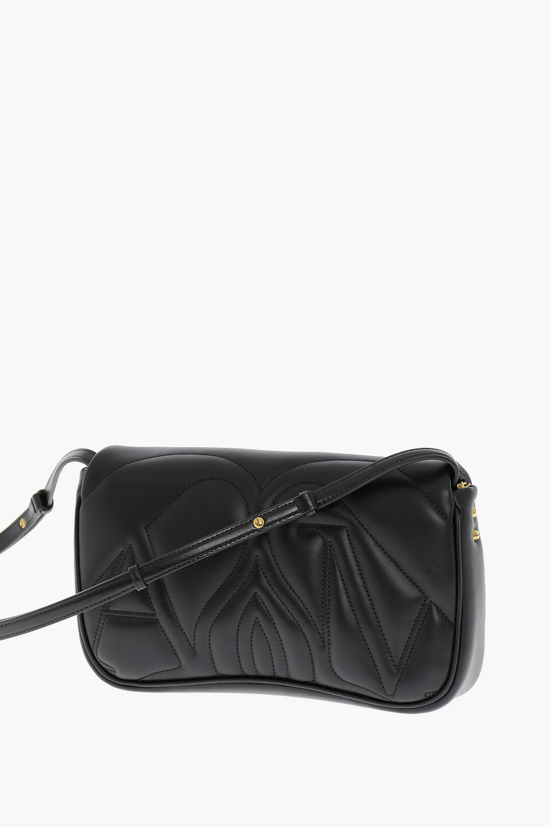 Alexander Mcqueen Black Leather Large Satchel Crossbody Bag