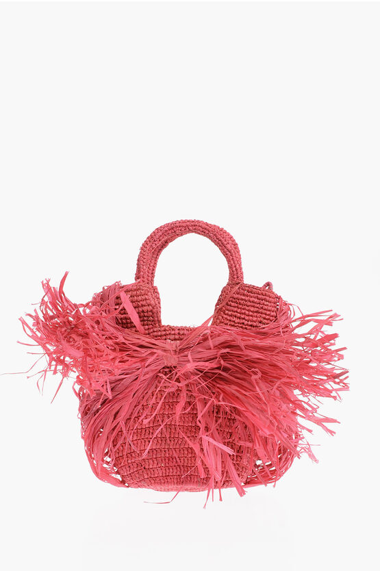 Shop Made For A Woman Raffia Mini Hand Bag With Maxi Bow