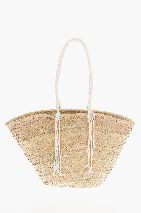 Celine Rafia CLASSIC PANIER Maxi Basket Bag with “UH HUH” Embroidery