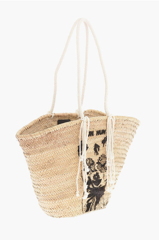 ショルダーバッグ・ポシェット CELINE Classic Panier Medium rafia patchwork and leather Celine Triomphe Raffia Panier bag 21.5 x 22 x 13 cm | eBay