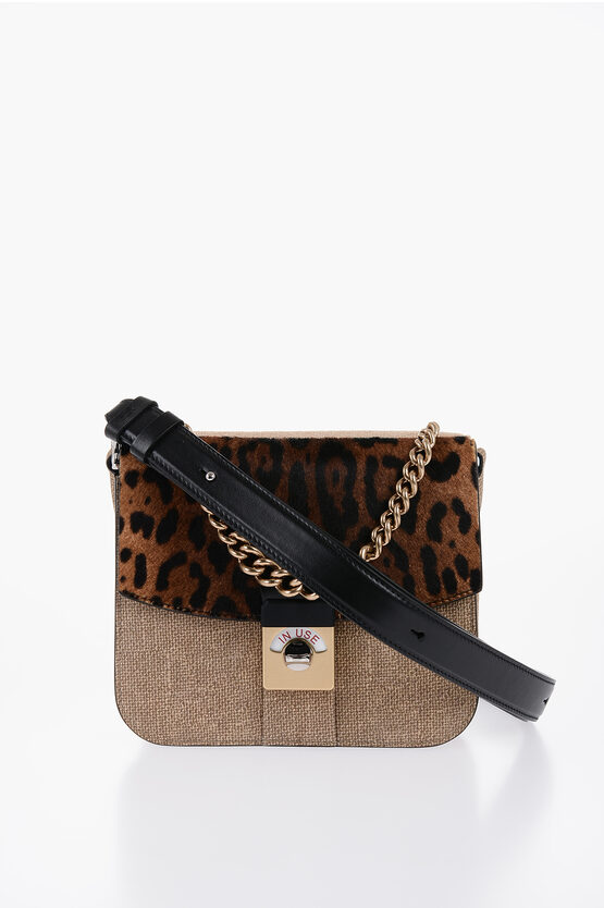 Maison Margiela Rafia Effect Bag With Ponyfur Detail