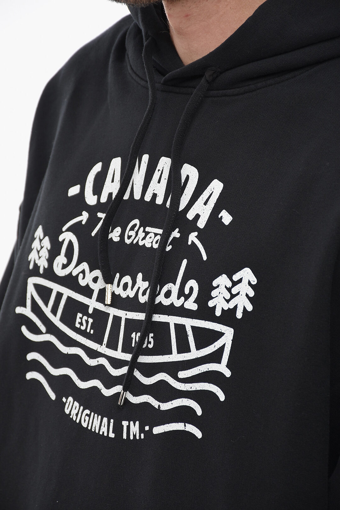 ★送関込み★ Dsquared2 ragian cool fit sweatshirt Dsquared2 RAGIAN Hoodie Sweatshirt with Lettering Print men