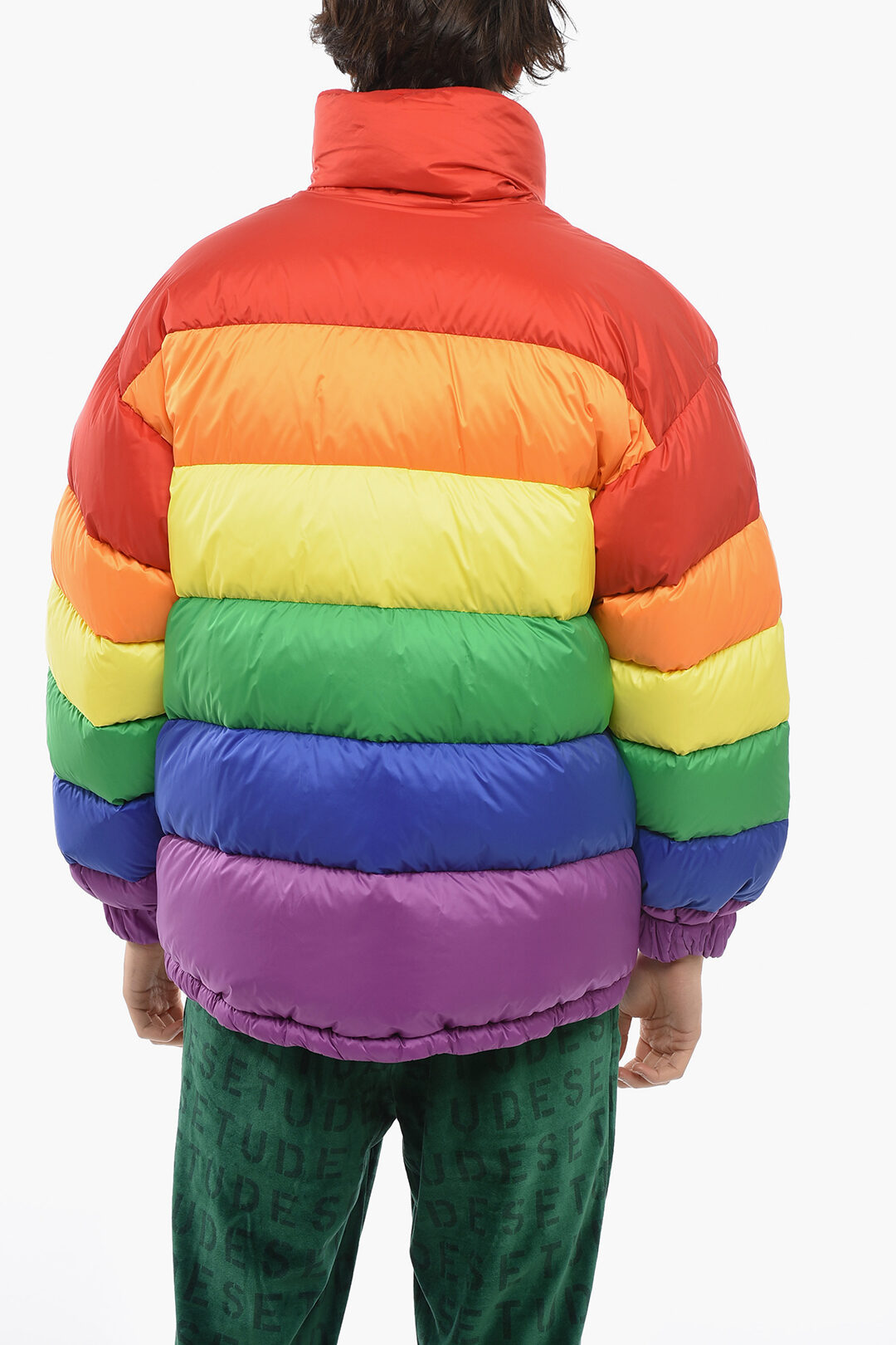 Burberry RAINBOW Oversized Down Jacket with Striped Pattern men ...