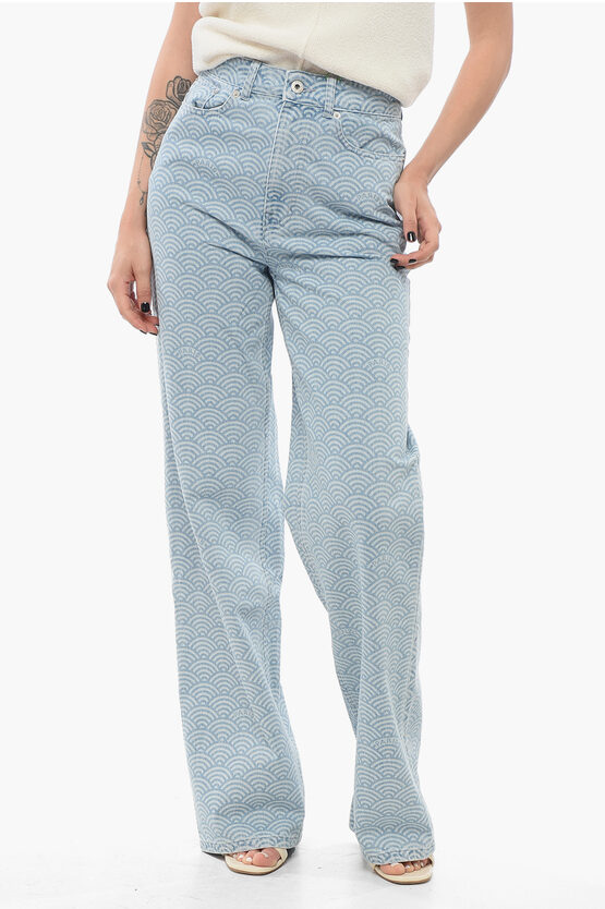 Kenzo Rainbow Patterned Seigaiha Ayame Straight Fit Denims 23cm