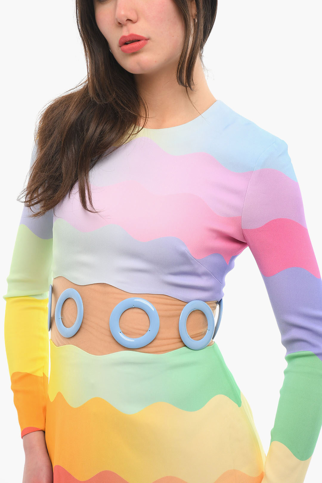 Casablanca Rainbow Printed Bodycon Dress women Glamood Outlet