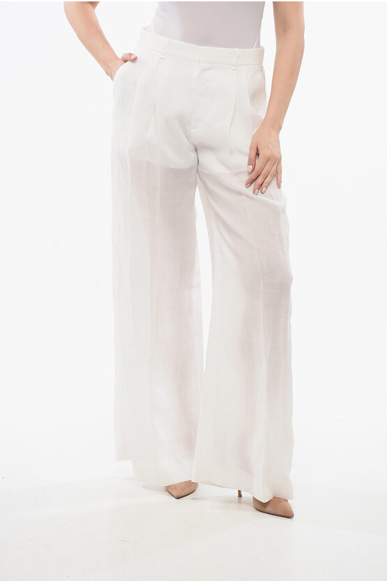 Shop Chloé Ramie Wide Leg Pants