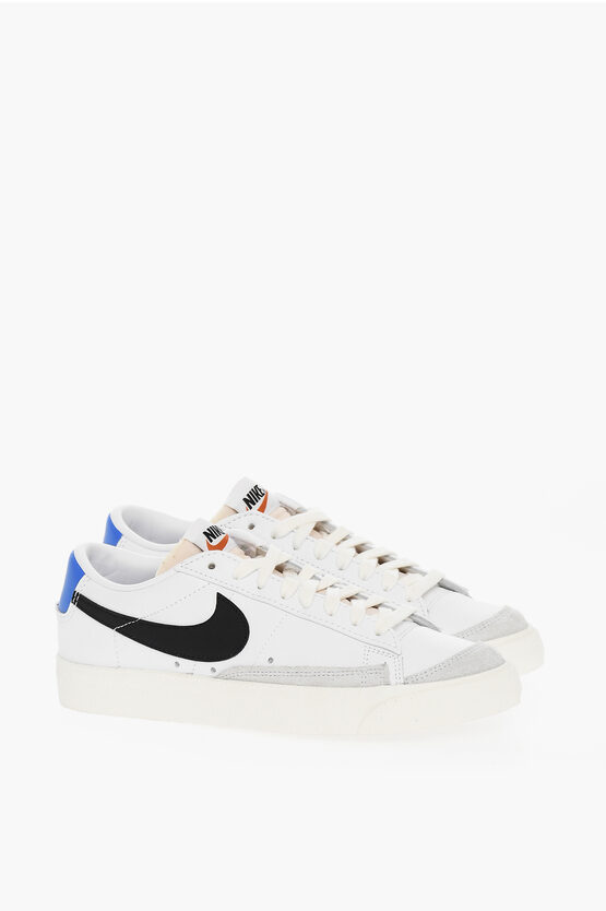 Nike Raw Cut Blazer Low 77 Vntg Leather Sneakers In White