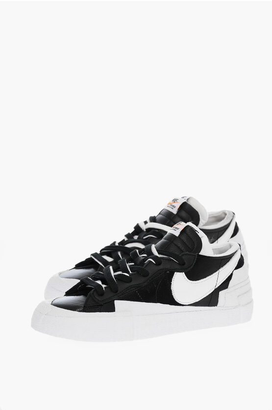 Nike Raw Cut Blazer Low Sacai Leather Sneakers In White