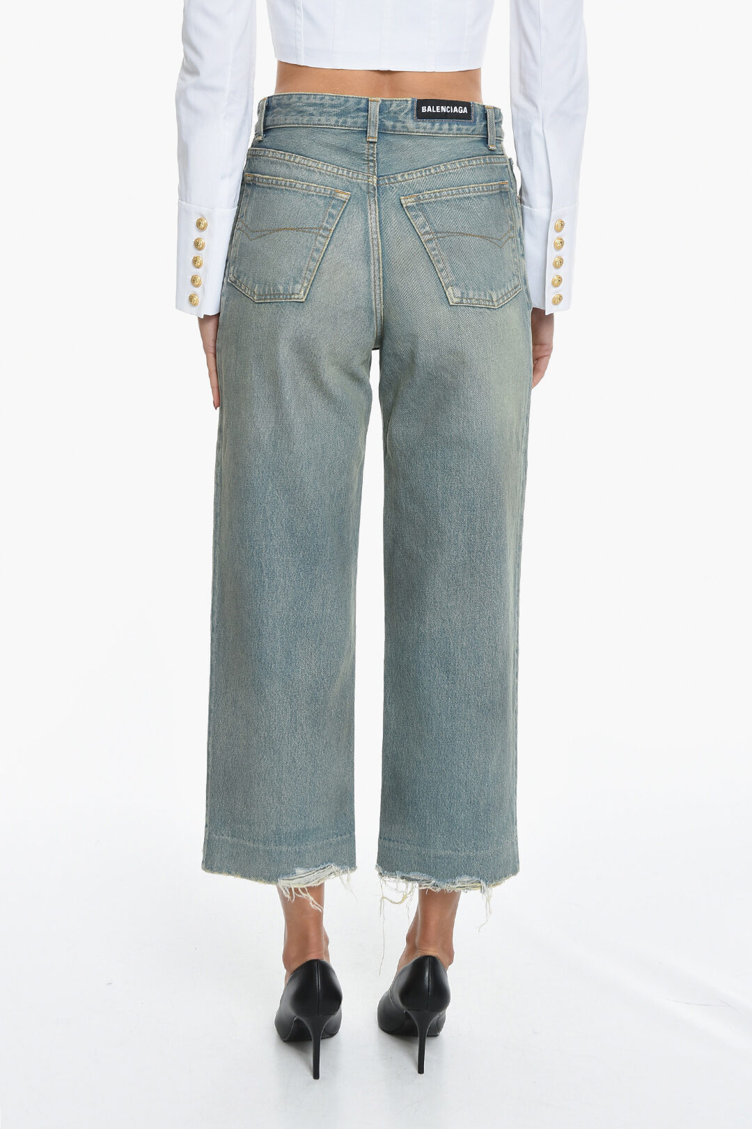 Balenciaga Raw Cut Bottom Regular Fit Jeans women - Glamood Outlet