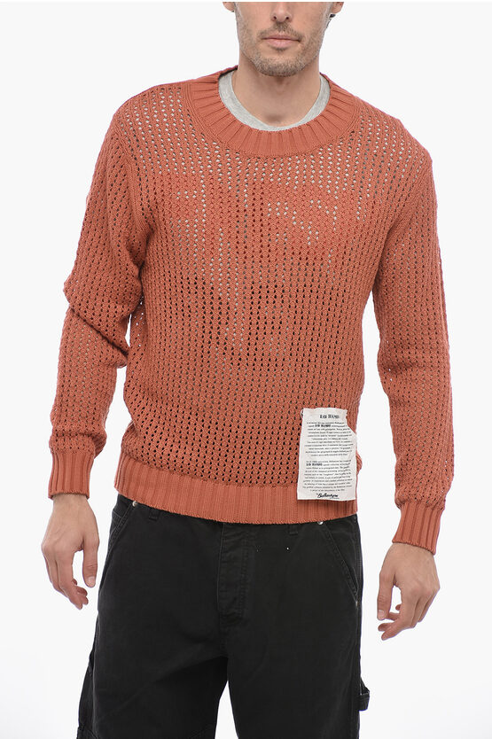 Shop Ballantyne Raw Diamond Crewneck Openwork Sweater