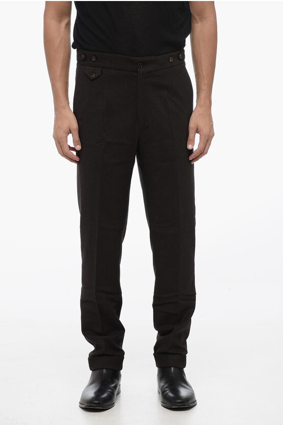 Shop Dolce & Gabbana Re-edition 4-pocketed Twill Wool Blend Pants