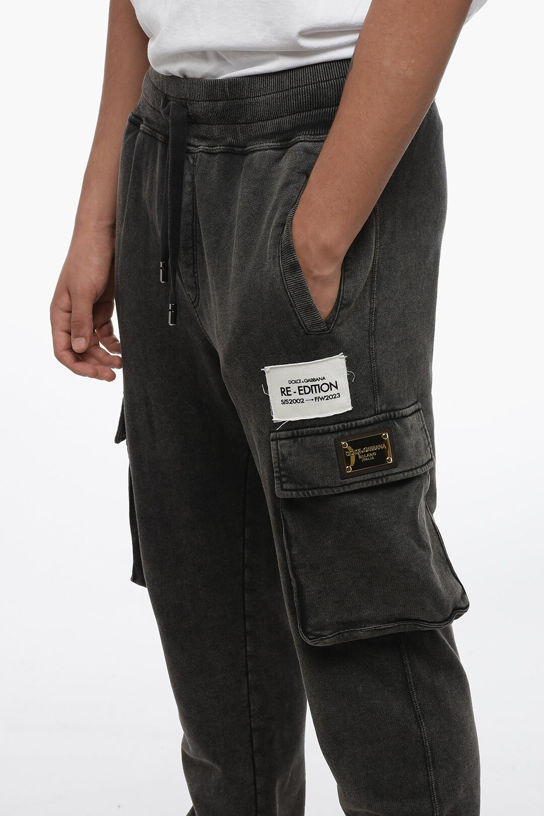 Dolce & Gabbana RE-EDITION Brshed Cotton Cargo Sweatpants men