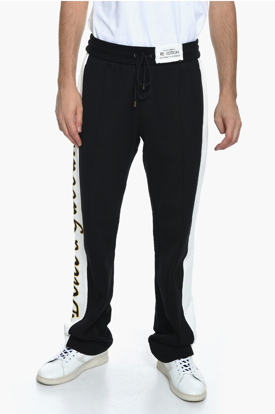 Dolce & Gabbana Re-edition Front-pleated Joggers With Embroidered Logo In Black