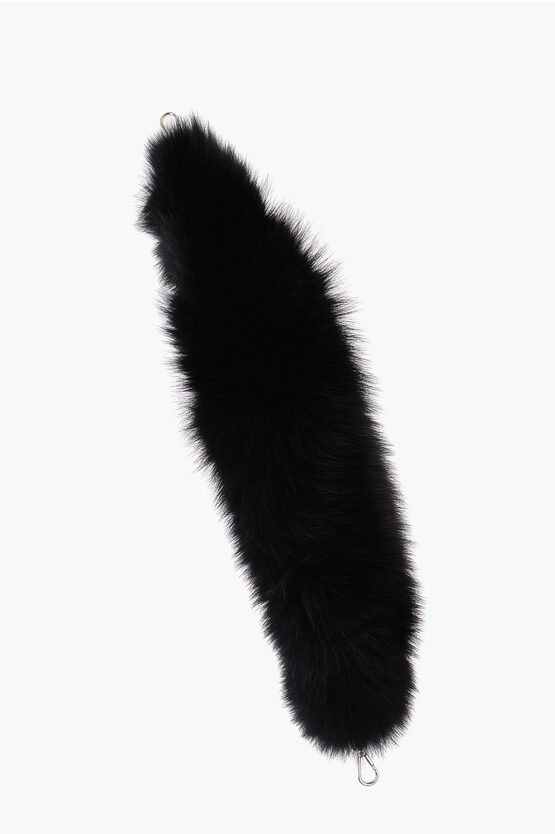 Philipp Plein Real Fur Bag Handle In Black