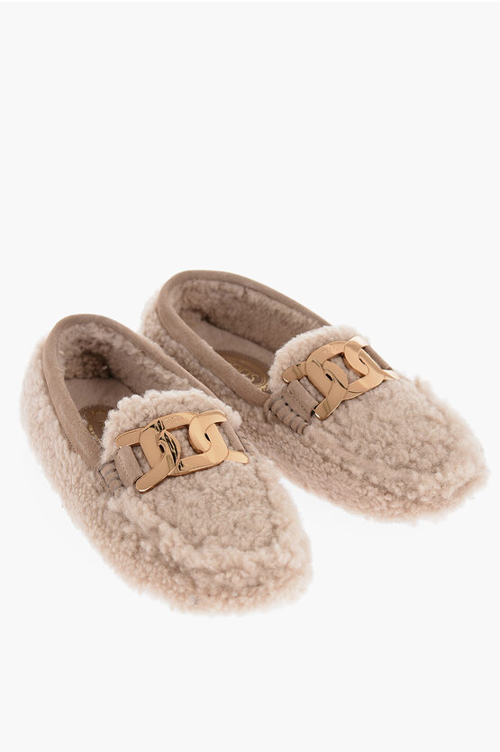 Shop Tod's Real Fur Bit Loafers With Golde-effect Detail