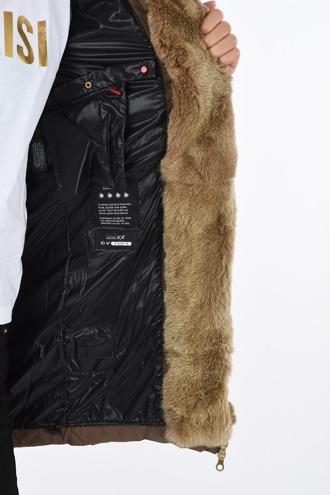 新品タグ付き！DUVETICA PELLICCIA TINTA DYED FUR Duvetica Real Fur Insert CARYS Down Jacket women - Glamood