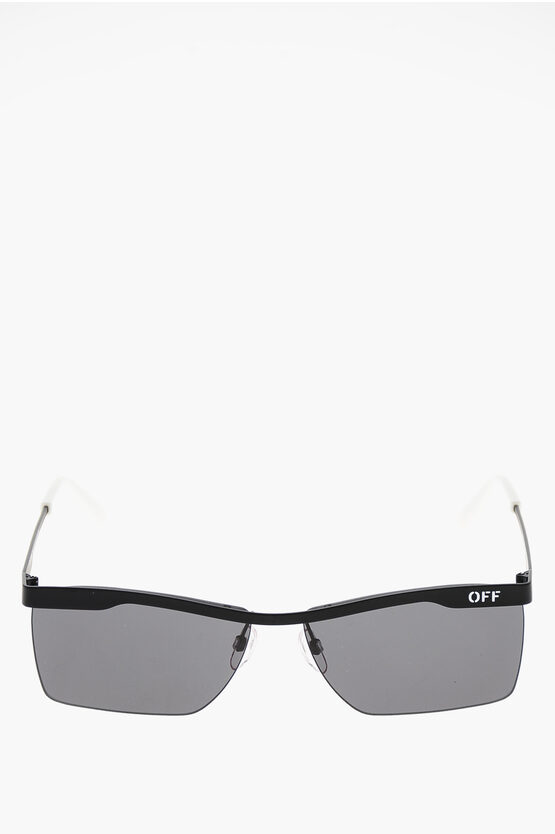 Off-white Rectangolar Rimini Sunglasses With Contrasting Temple In Gray