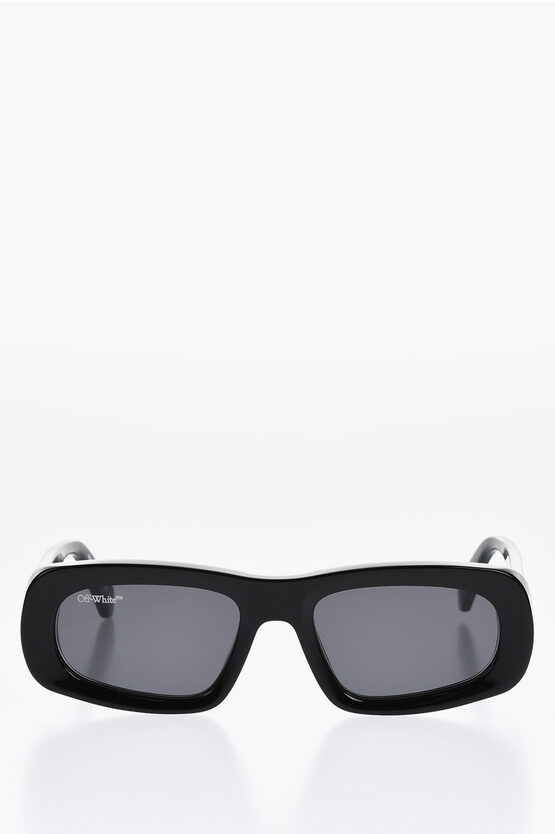 Off-white Rectangular Austin Sunglasses With Maxi Rods Grösse Unica In Black