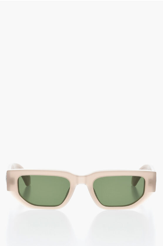 Off-white Rectangular Greeley Sunglasses With Logoed Rods In Brown