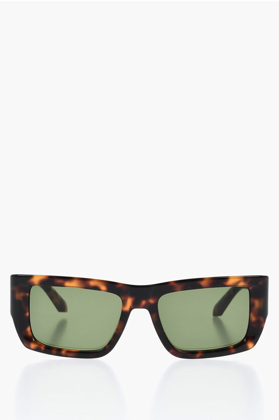 Off-white Rectangular Prescott Sunglasses With Tortoiseshell Frame In Brown