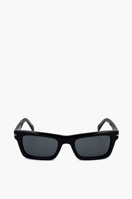 David Beckham Rectangular Sunglasses With Monochrome Lenses In Black