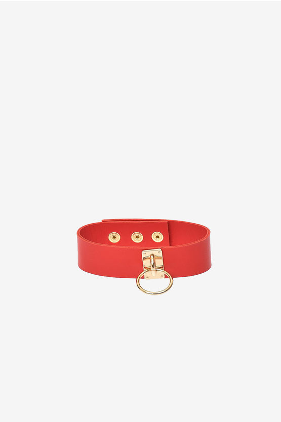 Manokhi Red Leather Necklace Jacob Choker