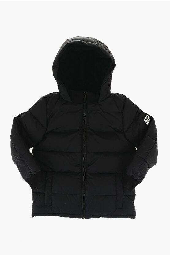 Diesel Red Tag 2 Pockets Joodx Padded Jacket With Fleeced Inner In Black