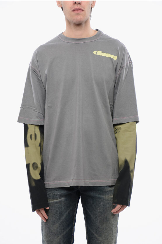 Diesel Layered-effect Cotton T-shirt
