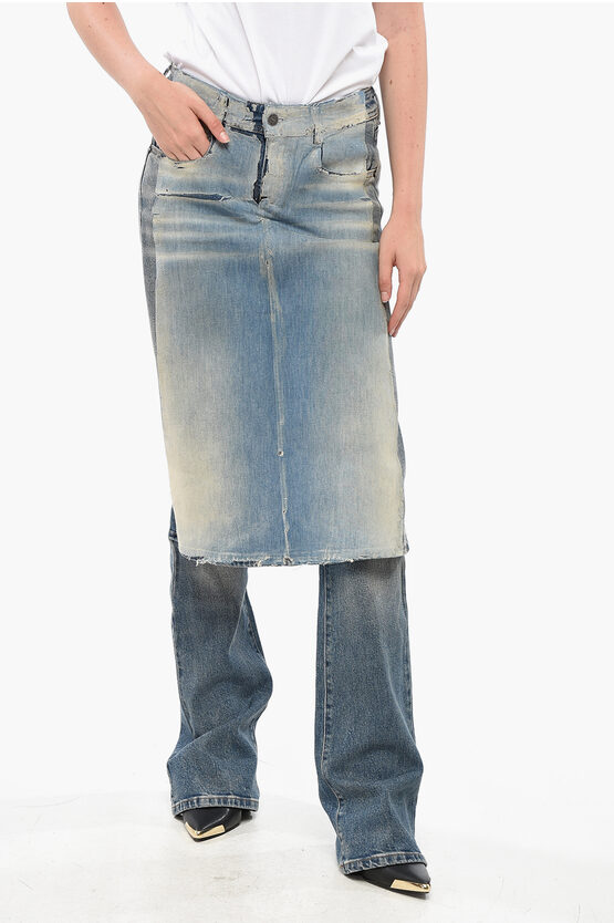 Diesel Red Tag Bootcut Sel Denims With Skirt Detail 23cm Grösse 27 In Blue