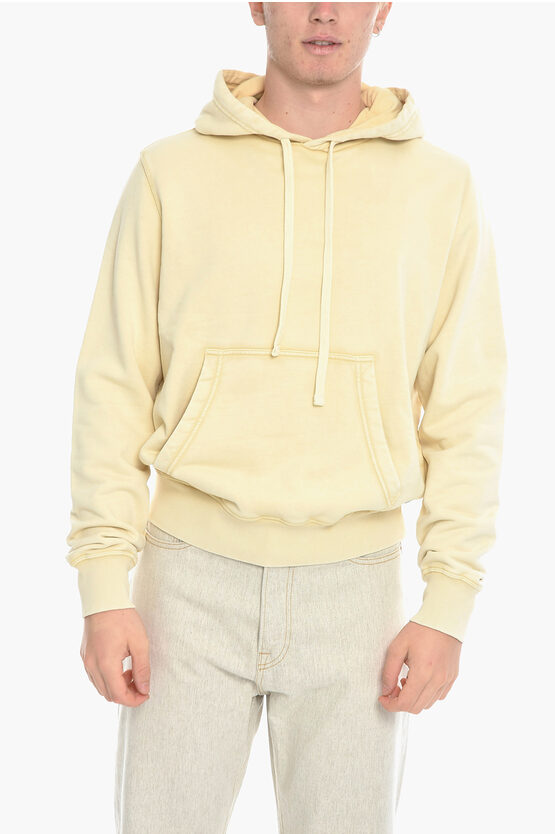 Diesel Red Tag Brushed Cotton S-ginn Hoodie In Yellow