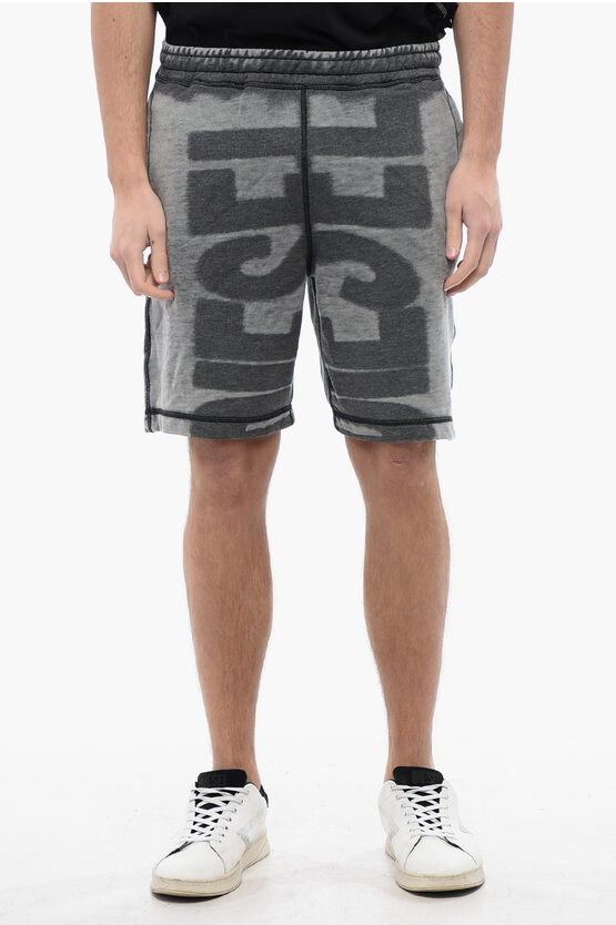 Diesel P-rown Burnout Logo Regular Fit Sweat Shorts