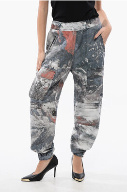 Off-White Wool Blended Cargo Pants with Buckle Detailing