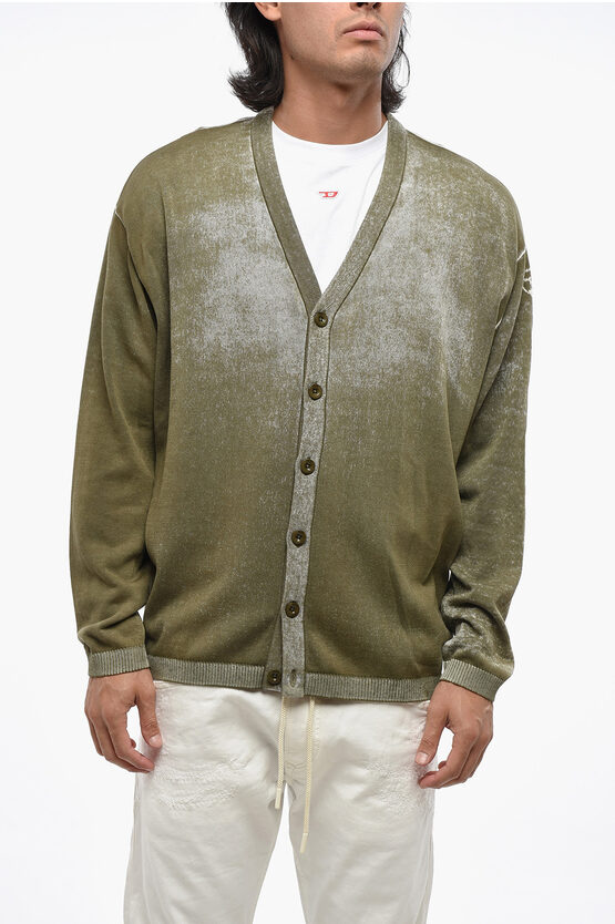 Diesel Red Tag Cotton K-larence Cardigan In Green