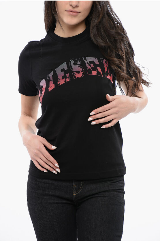Diesel Red Tag Cotton T-reg-g11 Crew-neck T-shirt With Gradient Pri