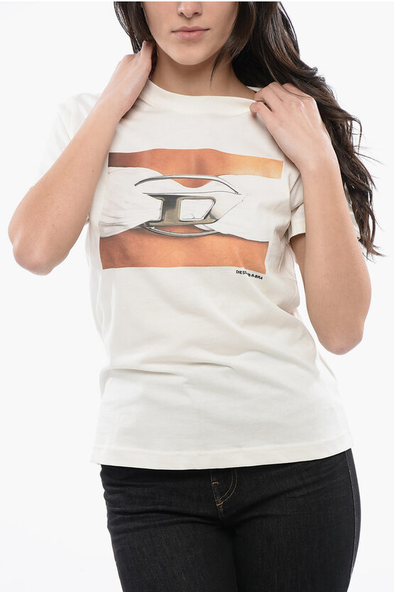 Diesel Red Tag Cotton T-regs-n3 Crew-neck T-shirt With Print In White