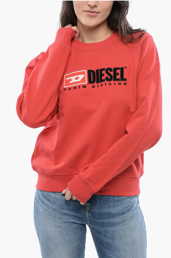 Diesel Red Tag Crew-neck F-reggy-div Sweatshirt With Embroidery Log