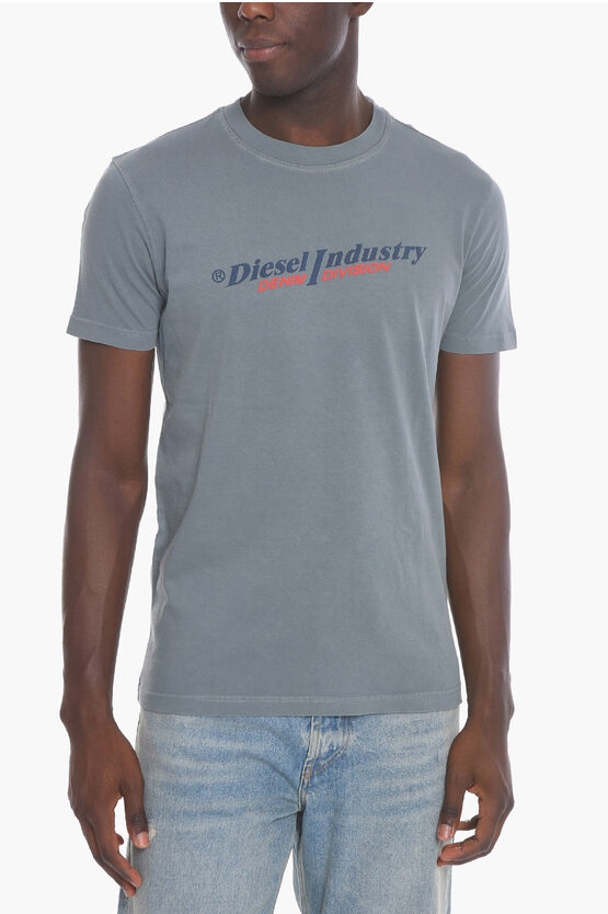 Diesel Red Tag Crew-neck T-diegor T-shirt With Logo Print In Blue
