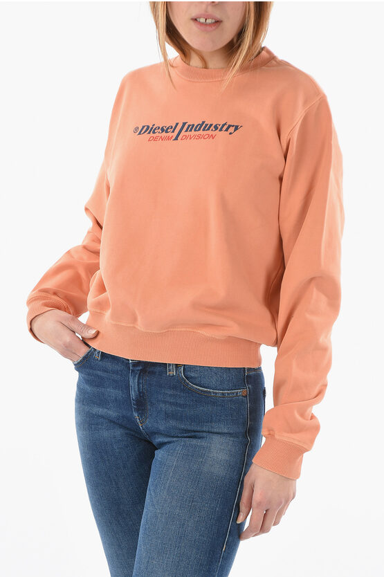 Diesel F-reggy-ind Woman Sweatshirt Orange Size L Cotton