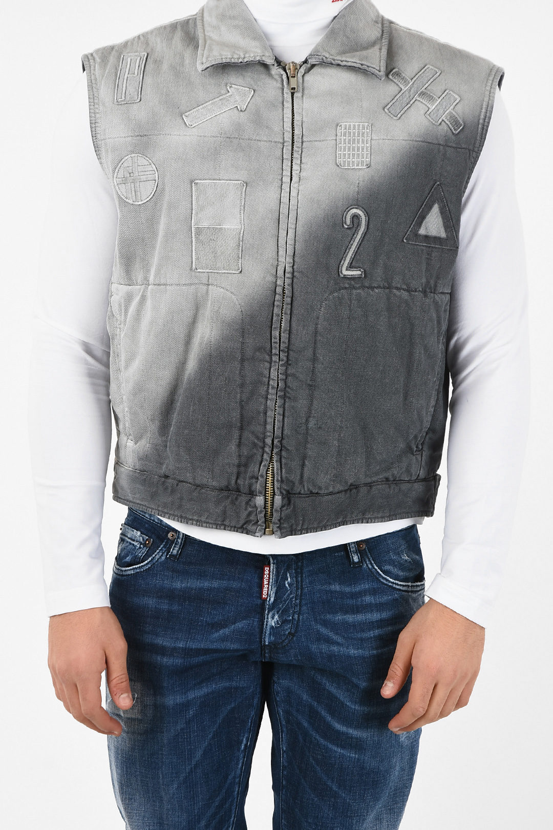 Diesel RED TAG Gilet in Denim Imbottito con Applicazioni uomo - Glamood  Outlet