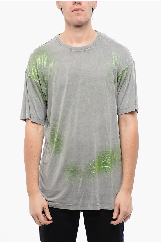 Diesel Red Tag Glittered T-buxt Crew-neck T-shirt