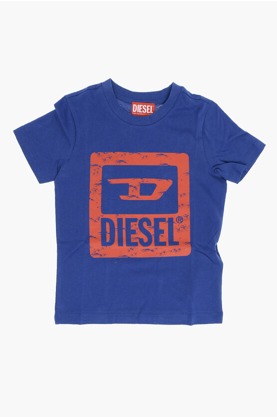 Shop Diesel Red Tag Logo Printed Tnuf Crew-neck T-shirt