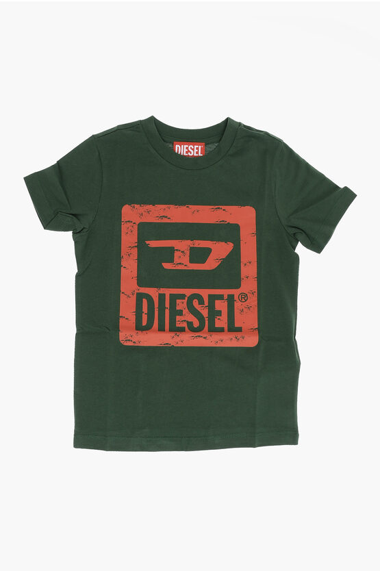 Shop Diesel Red Tag Logo Printed Tnuf Crew-neck T-shirt